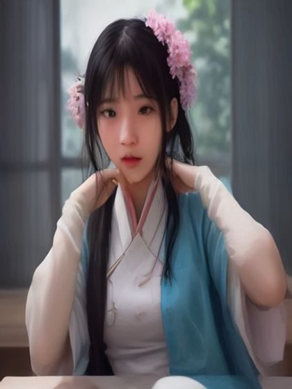 年轻女性在阳光充足的窗边用国产手机进行国产自拍，画面明亮温暖，构图精致，体现国产自拍高级感与生活美学